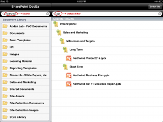 Microsoft SharePoint Documents on iPad and iPhone - DocExplore by Atidan
